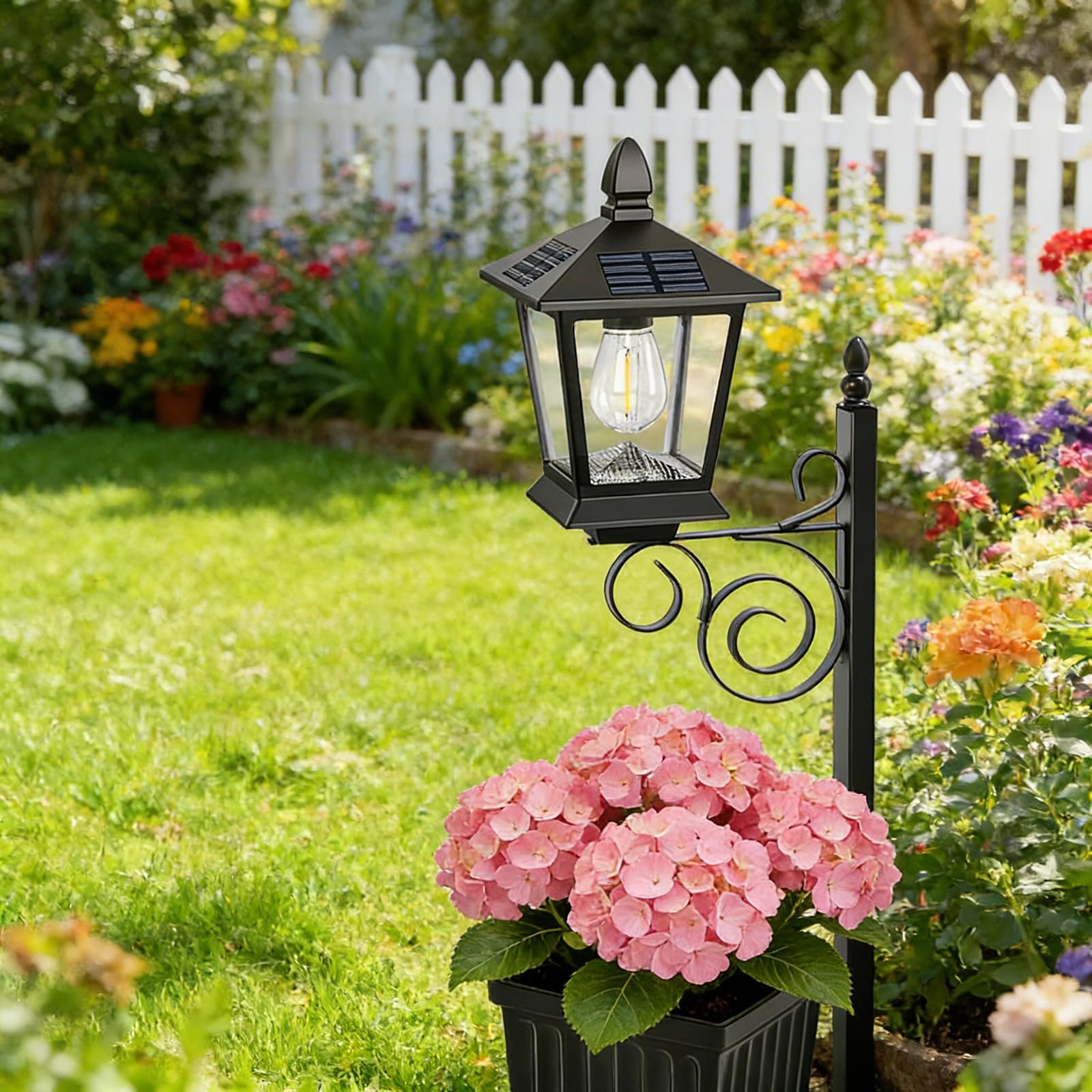 Solarna lampa ogrodowa zintegrowana doniczka automatyczny przetwornik oświetlenie rozwiązanie do patio ścieżka dekoracyjna lampa pojemnik na kwiaty światło
