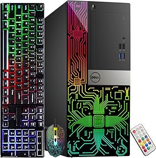 Dell Gaming PC OptiPlex 3040 Tower Desktop Computer - Intel Core i7 6th Gen (3.40 GHz) - RX 550 4GB GDDR5-16GB RAM - 1TB SSD - Windows 10 Pro - Wi-Fi - Keyboard & Mouse - HDMI (Renewed)