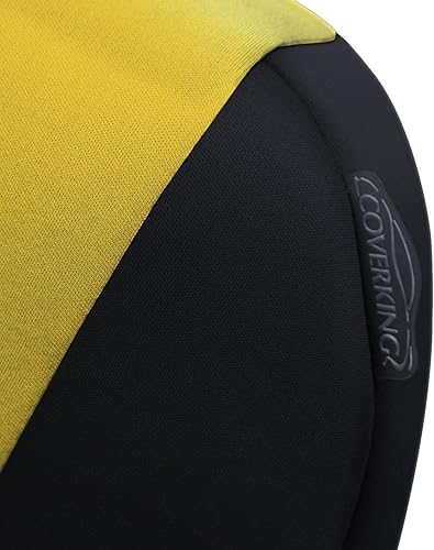 Miniatura 4 de Coverking - Funda para asiento delantero 402040 (neopreno), color amarillo con lados negros