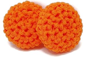 Orange Reusable Crochet Dish Scrubbies 2 Pack for Zero-Waste Kitchens