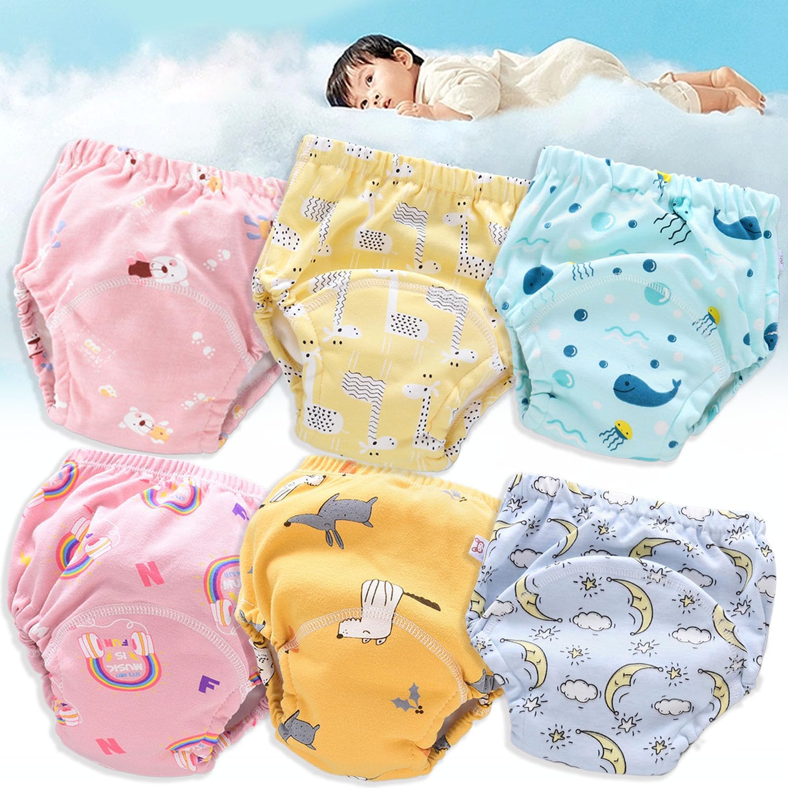 Nassfrei TrainingsunterwäSche,Nassfrei Absorbierende Kleinkind-UnterwäSche,Nassfrei Unterhose Kinder,Unterhose Kinder Toilettentraining (I set,M)