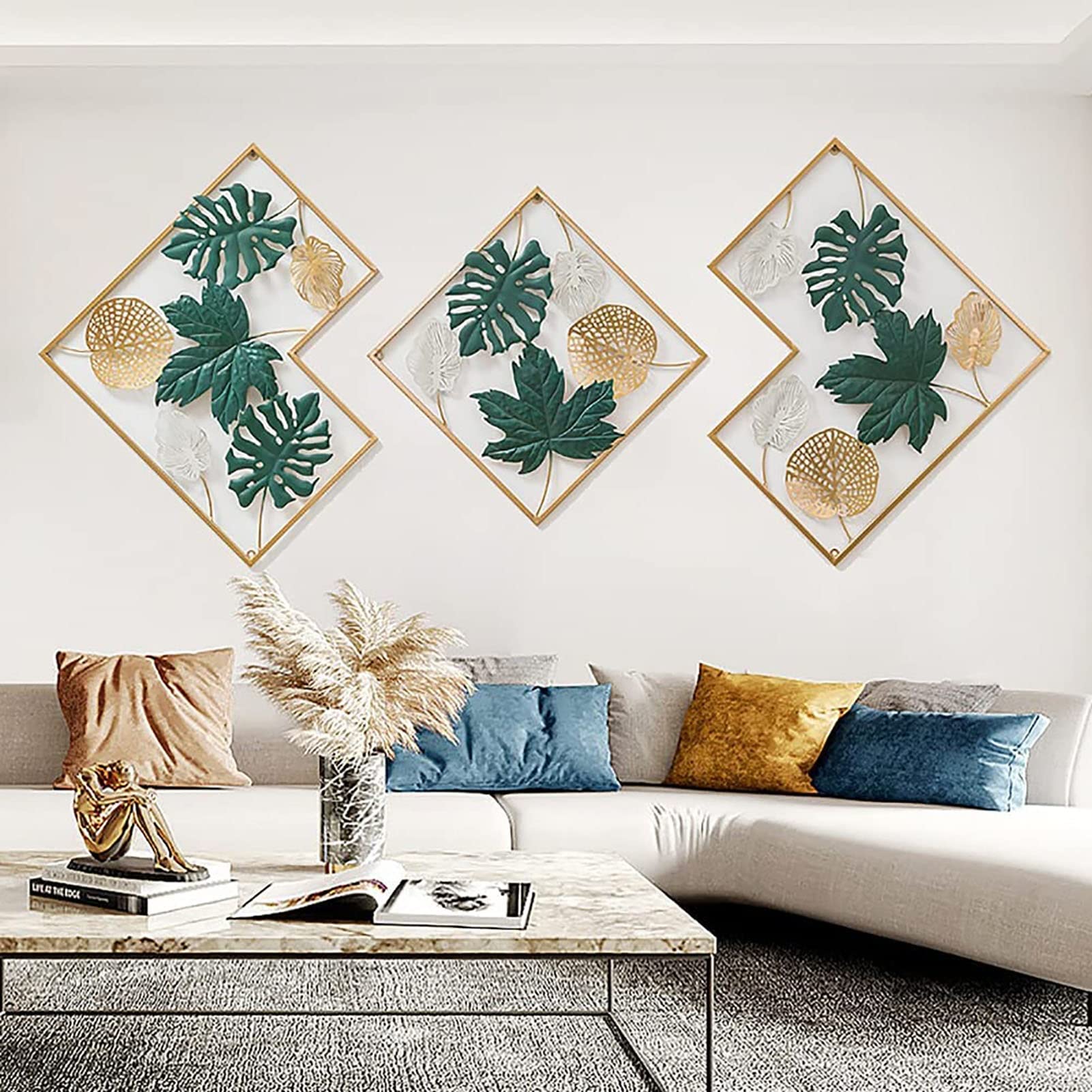 Genérico Esculturas de Pared de Hierro Decoración de Pared de Metal 3D | Estilo Moderno Decoración de Pared para el Hogar Oficina 67*28 in(A)