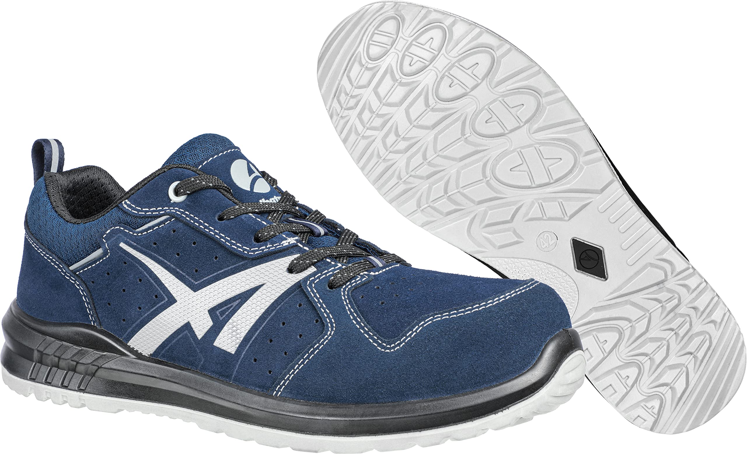 ALBATROS Twister DY Navy Low Zapatos de Seguridad S1P ESD SRC Tapa de Fibra de Vidrio Antideslizante sin Metal Unisex