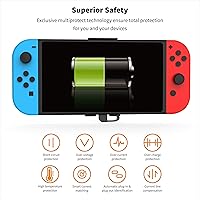 Vista 8 de GuliKit para Nintendo Switch Attached Power Bank, Battery Master, 10000mAh 5V3A Flash recargable Tech, estuche de carga de batería de reserva