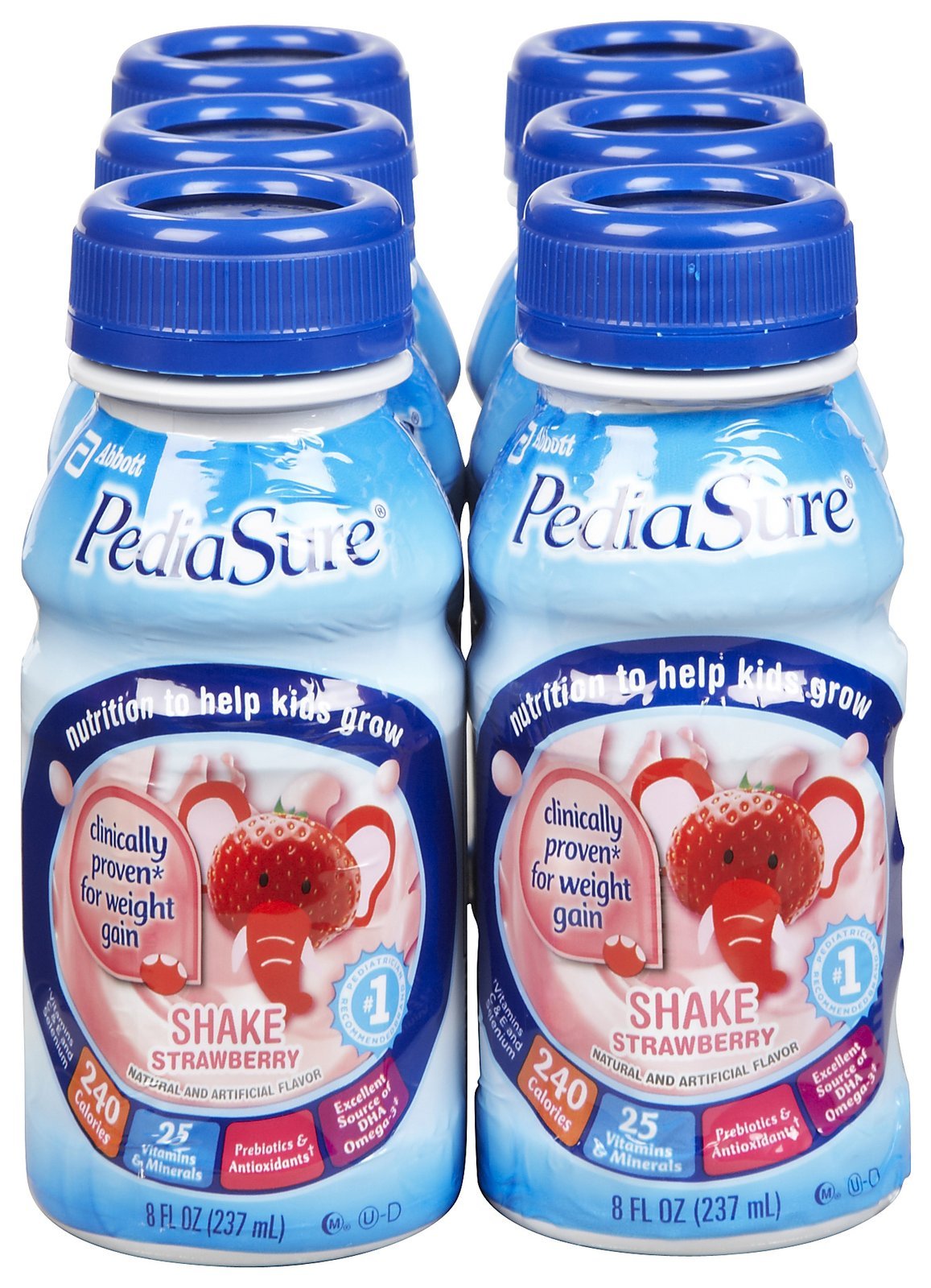 PediaSure Complete Lactose Free Nutrition Drink, Strawberry, 8-Ounce Bottles in 6-Count Packages (Pack of 2)