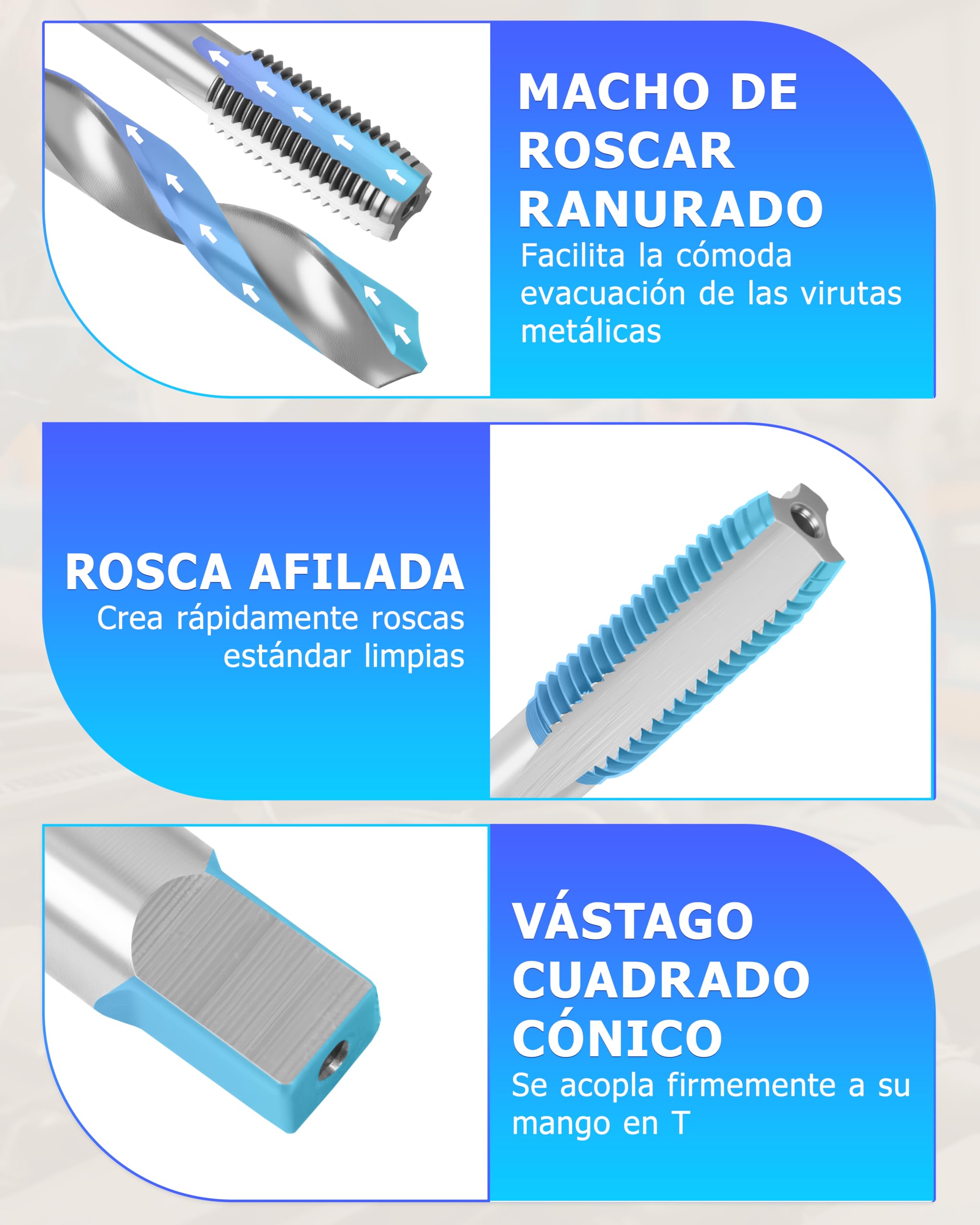 DAYUAN Juego de Reparación de Roscas Kit Helicoil 131 Piezas M5 M6 M8 M10 M12