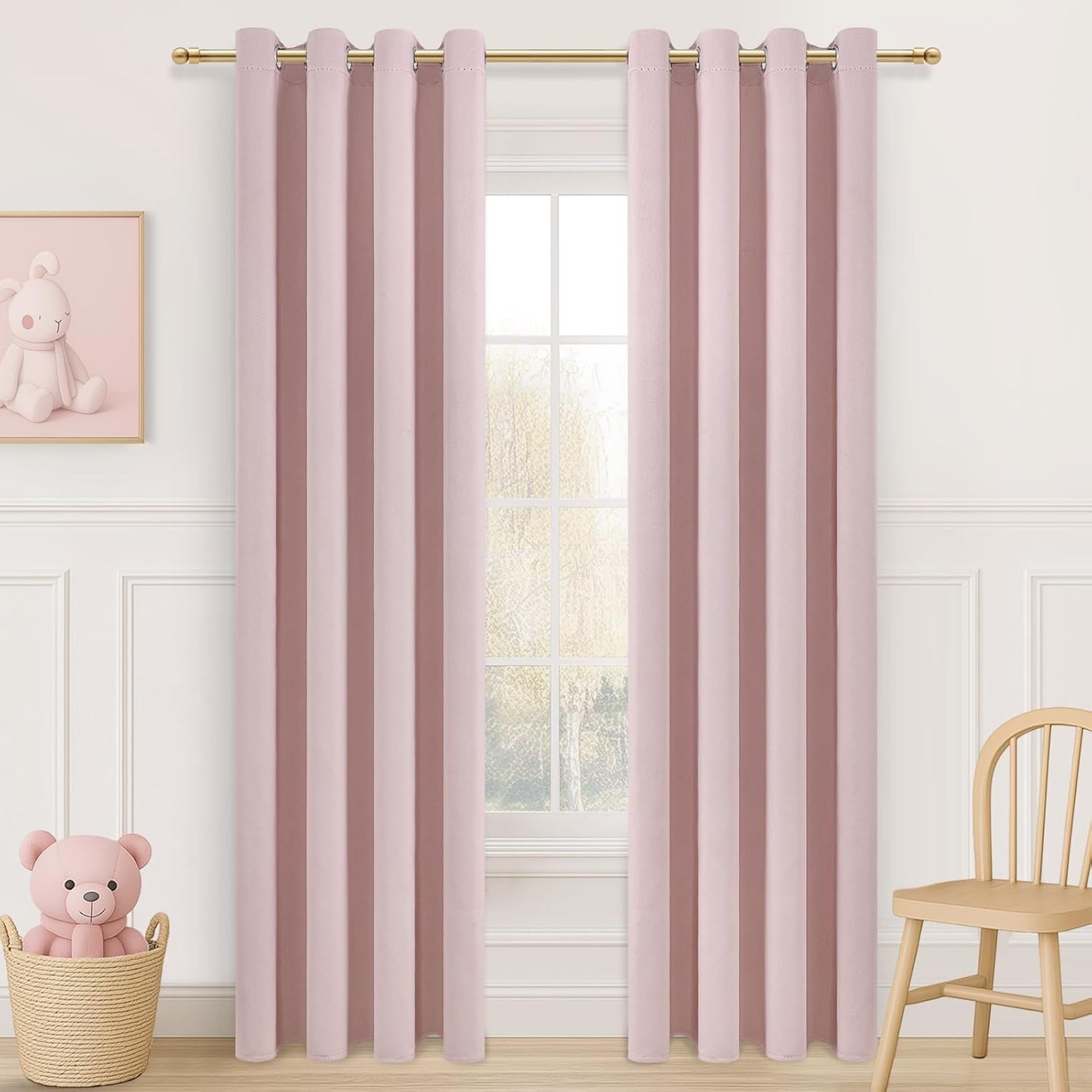 Galaxy Home Decor Premium Blackout Curtain for Window 5 Feet | Thermal Insulated Modern Window Curtain with Rings for Living Room & Bedroom | Pack of 1,Baby Pink
