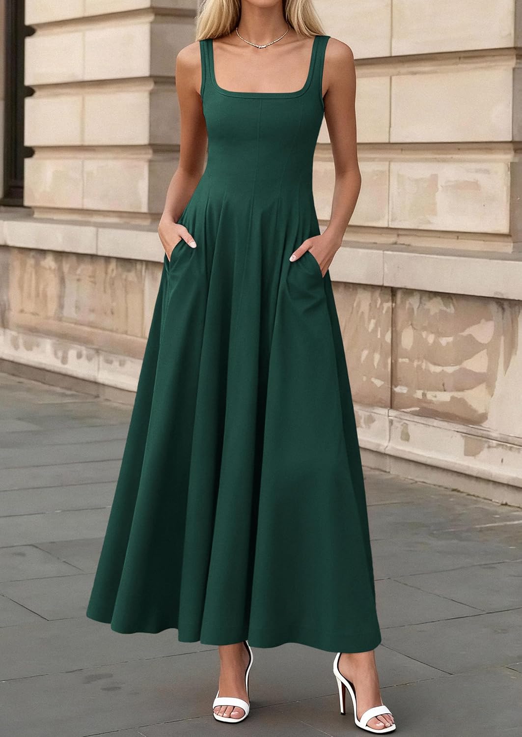 PRETTYGARDEN Cocktail Dresses for Women Formal 2026 Summer Sleeveless A Line Long Flowy Spring Wedding Guest Party Midi Dress image 4