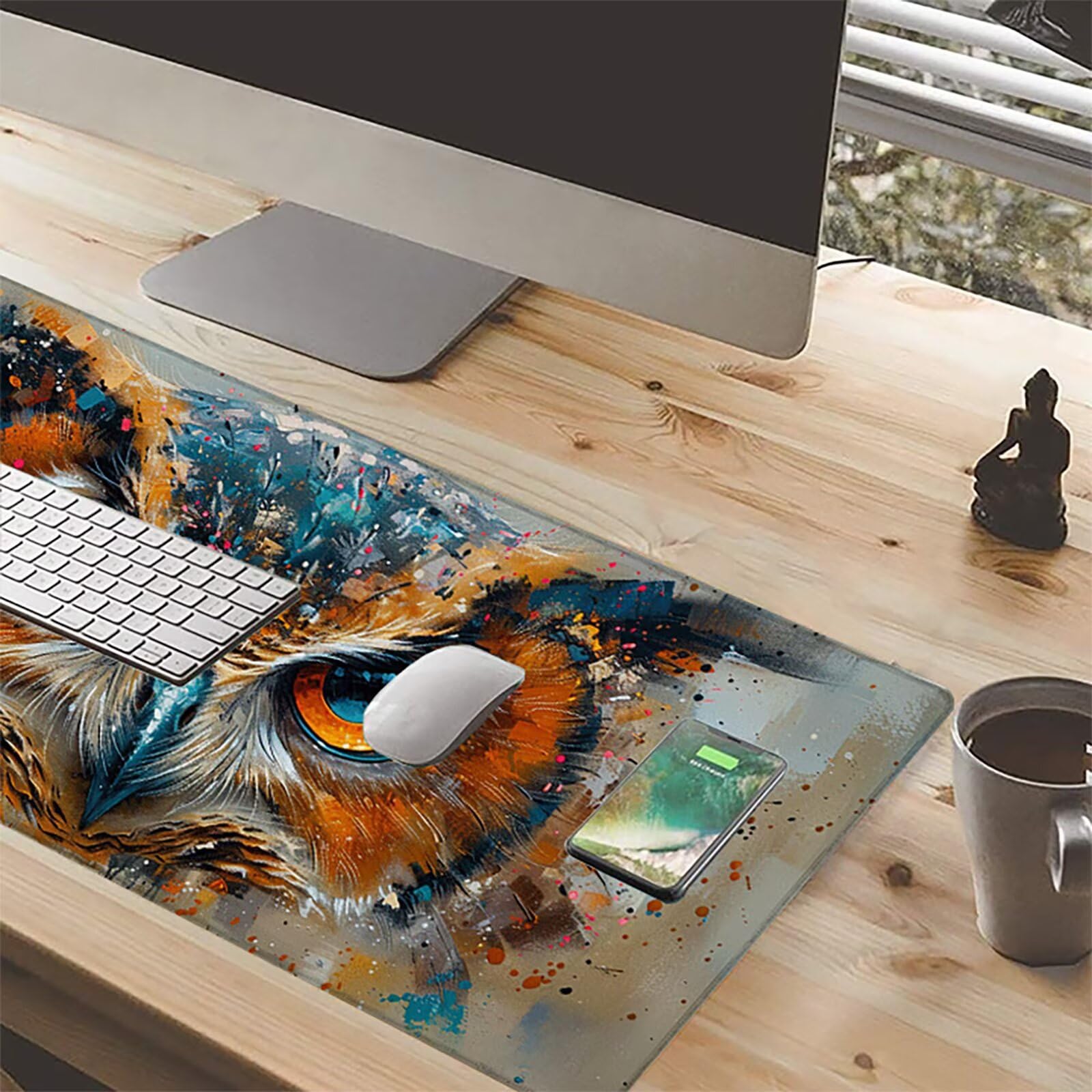 BúHo Alfombrilla Ratón Gaming XXL 1500x800 mm, Alfombrilla Gaming Amarillo Mousepad con Base de Goma Antideslizante, Impermeable Desk Mat para Teclado y Raton, Accesorios Gaming Regalos de Hombre 6-4