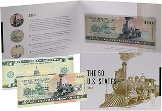 HOBBY OF KINGS USA 100 Dollar Note | Utah Commemorative Souvenir | The Beehive State | Transcontinental Railroad | Delicate Arch | Golden Spike | Collector's Album | The 50 U.S. States Edition
