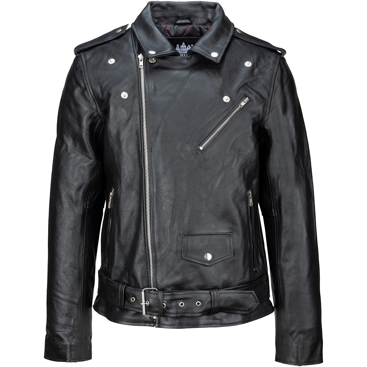 URBAN 5884 Perfecto Giacca Pelle Uomo, Giubbotto in Vera Pelle Bovina Soffice e Resistente Uomo