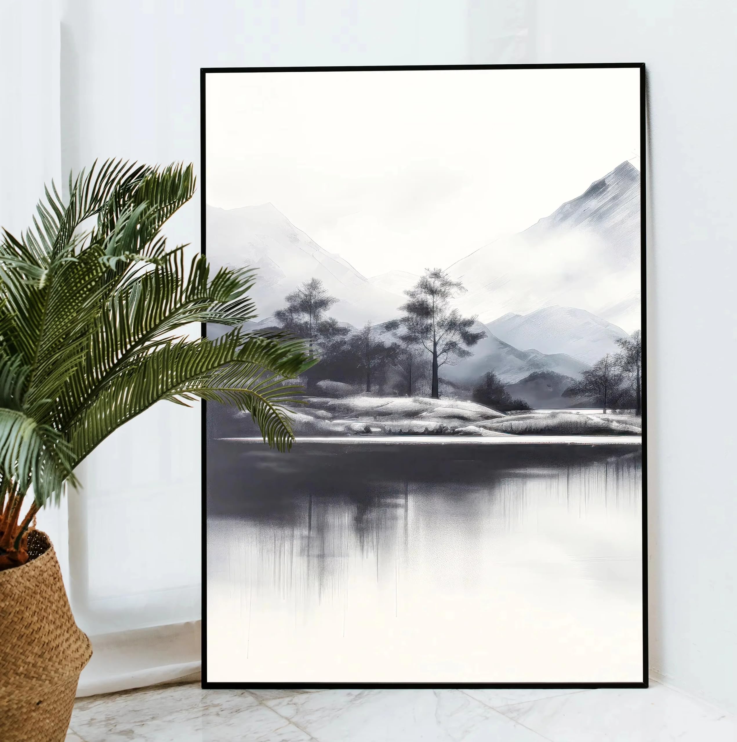 Gkuvbf Frameless Japan Mountain Wall Art Canvas Picture Printing,Abstract Artworks,For Living Room Modern Home Decor(50X70cm/Frameless)