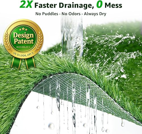 Miniatura 5 de Almohadilla de césped artificial para perros para orinal hierba falsa para perros para entrenamiento de orinal para orinar y hacer caca en balcón,