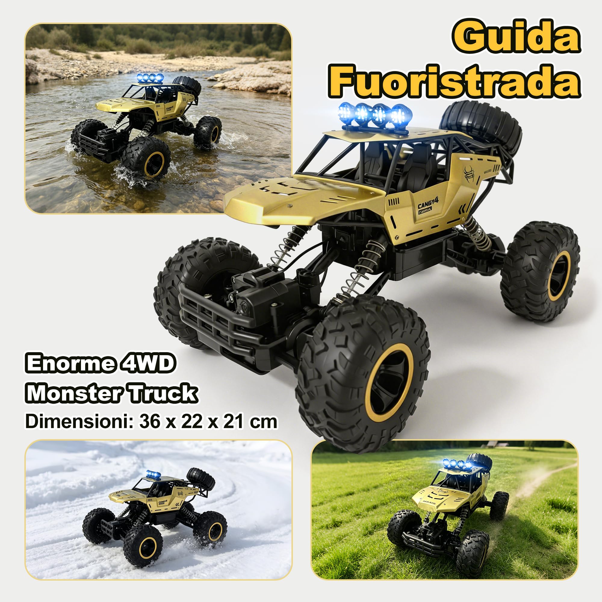 Jiakora Macchina Telecomandata per bambini, 1:12 Monster Truck Giocattolo