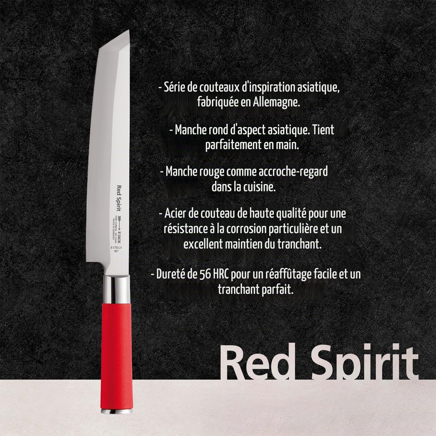 Dick – Tous Deux Le Couteau de Chef Rouge Spirit