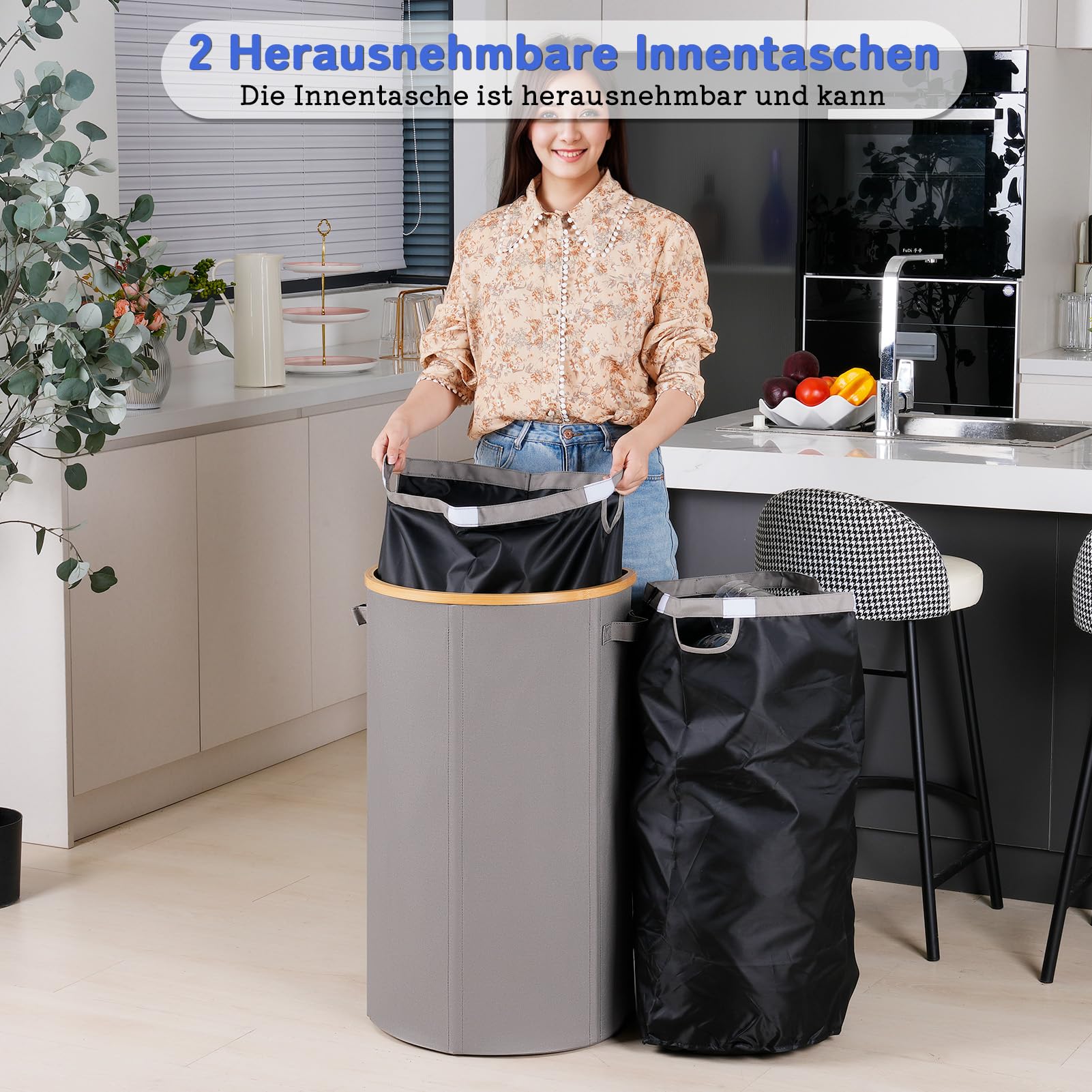 efluky Verzamelcontainer met deksel, 100 l, statiegeldhouder