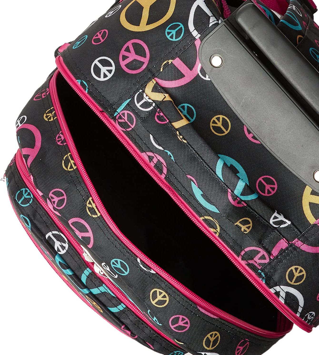 Rockland Double Handle Rolling Backpack, Peace, 17-Inch