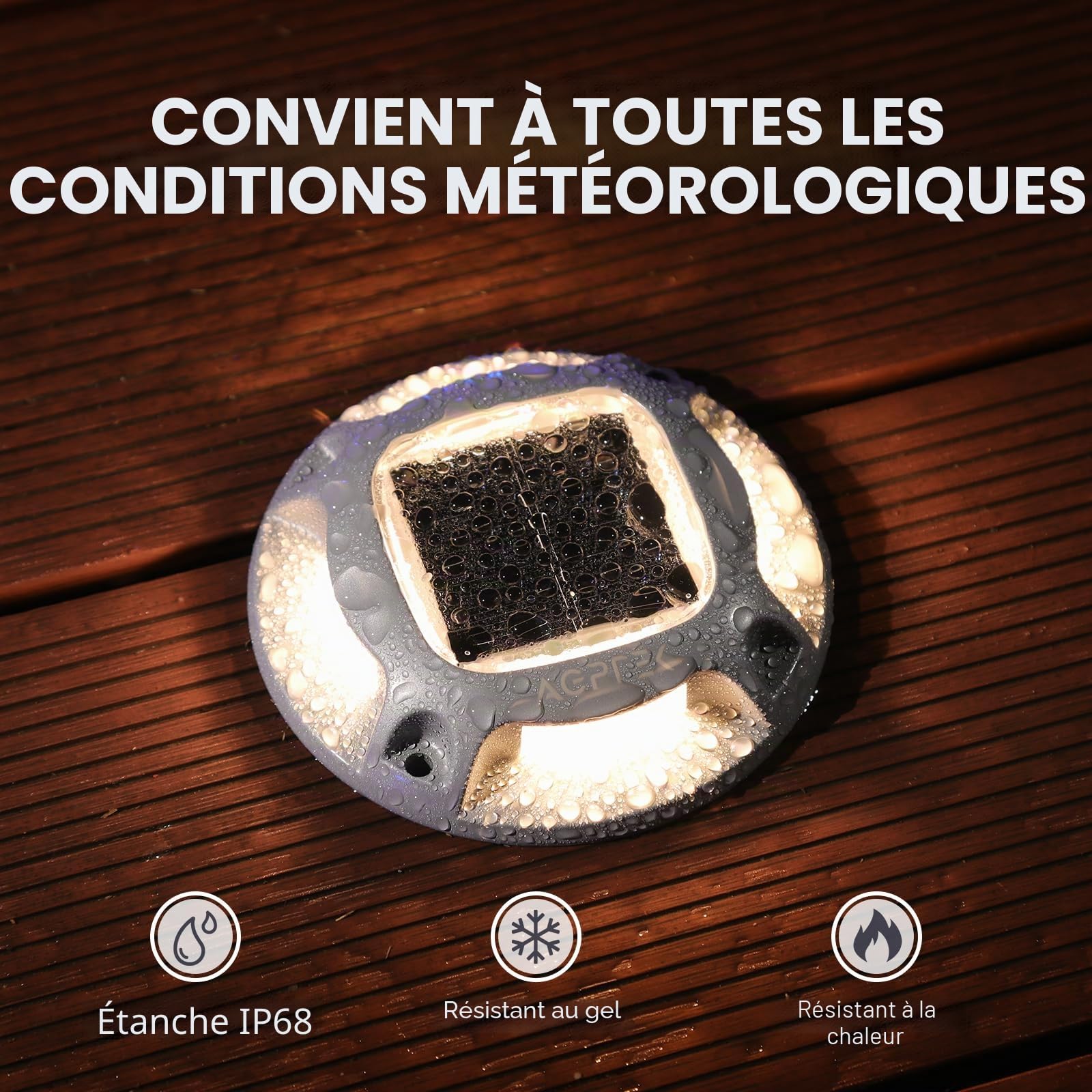 AGPTEK 8 PCS Lampe Solaire Extérieure Lampes Solaires Étanche IP68