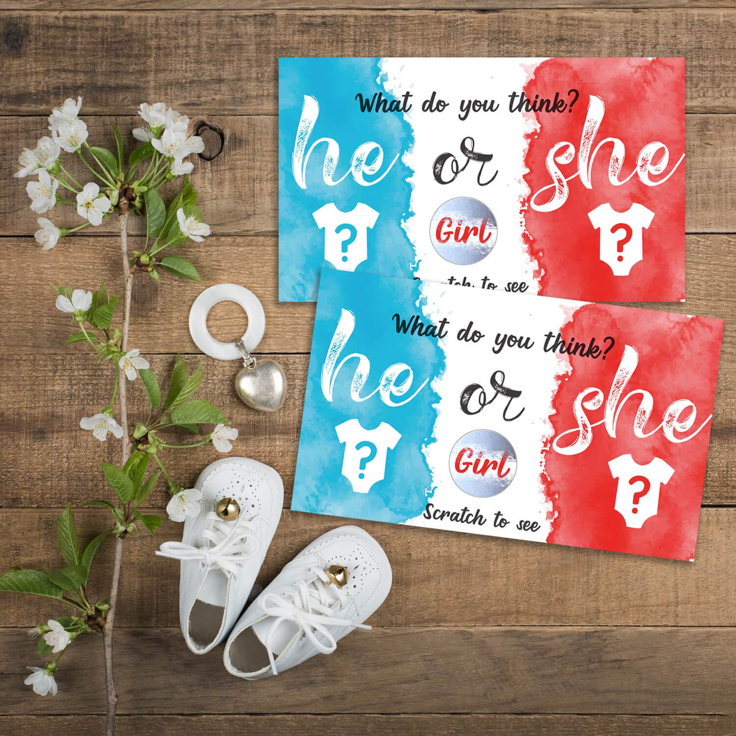 Buy 30 Pack Gender Reveal Scratch Off Cards, Gender Announcement Cards