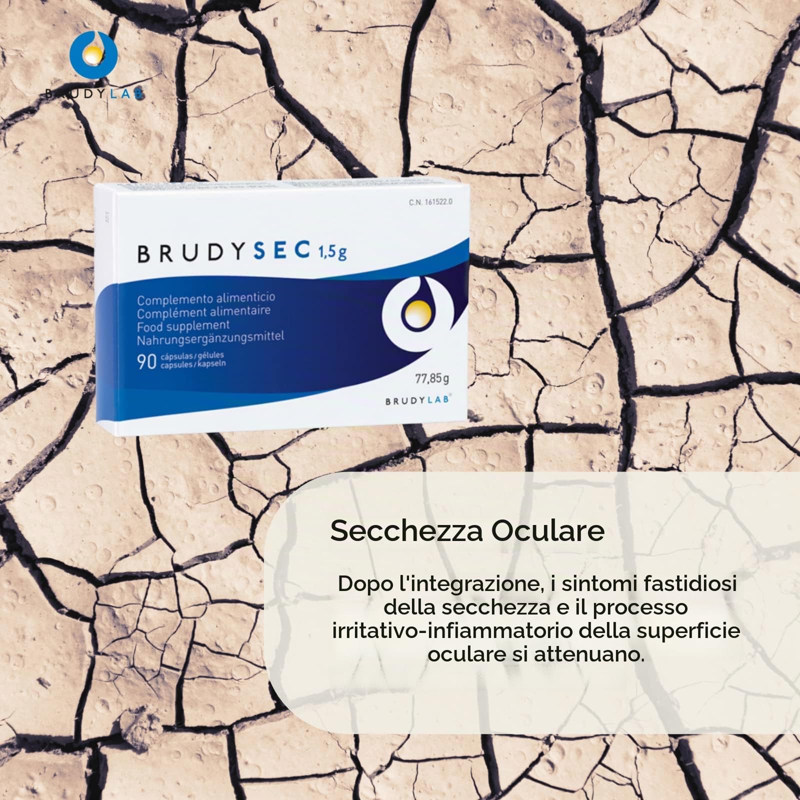 BRUDYLAB - Brudy Sec 1,5G - Omega-3 EPA DHA - Vitamine e Minerali per la Vista - Salute degli Occhi - Contribuisce al Mantenimento di una Vista Normale - 90 Capsule