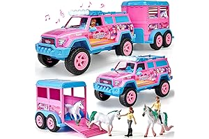 Golray Barbie Horse Trailer Toys for Girls 3-5 with 1:16 Scale Light...