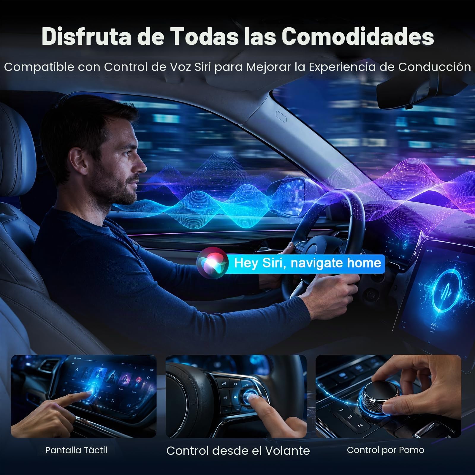 3 en 1 Magic Video Box – Wireless CarPlay & Android Auto Adapter con Netflix, Youtube, TikTok, Soporte para Tarjeta TF, actualización inalámbrica, CarPlay AI Box para vehículos Desde 2016