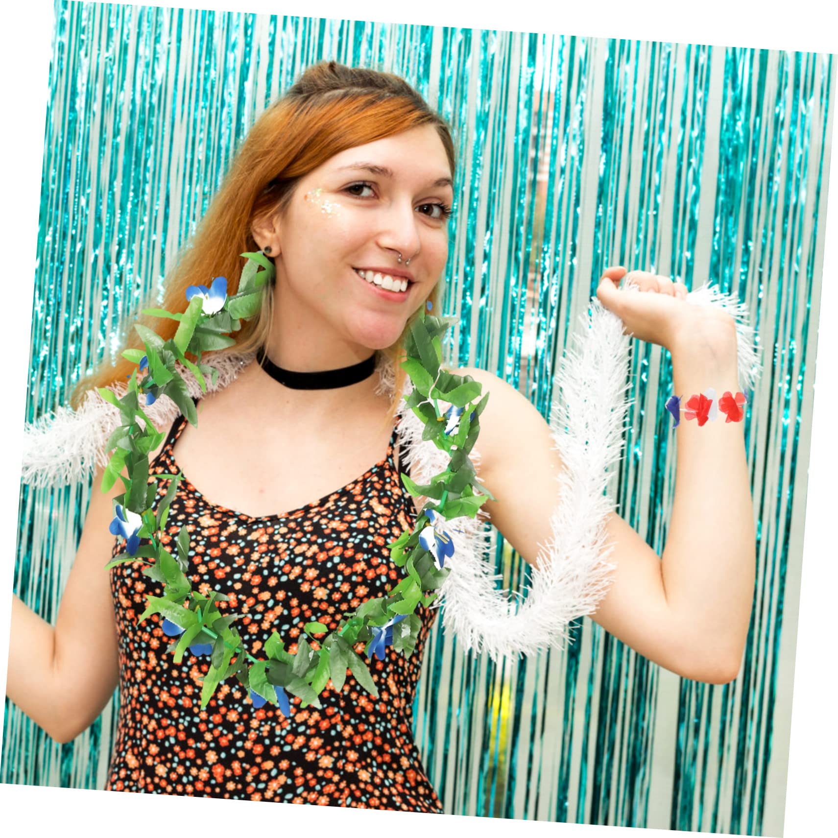 Cabilock 18 Piezas De Lei Hawaiano Decoraciones De Flores Artificiales para Collar Hawaiano Guirnaldas De Fiesta Luau Vestido para Verano Guirnalda De Playa Leis Hibisco Fiesta En La