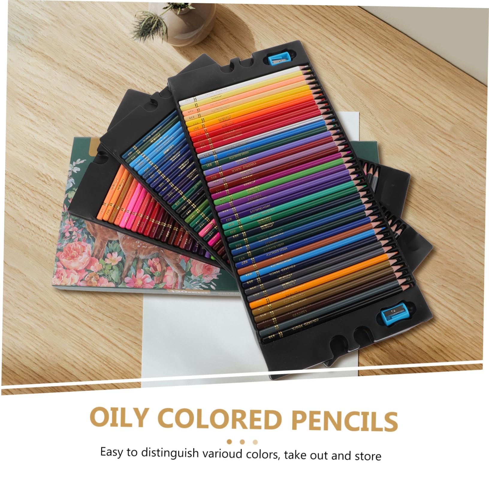 Homoyoyo 120pièces Crayons de Couleur Assortis Crayons Art pour Dessin et Peinture Boîte Transparente pour Adultes et Garçon Fille