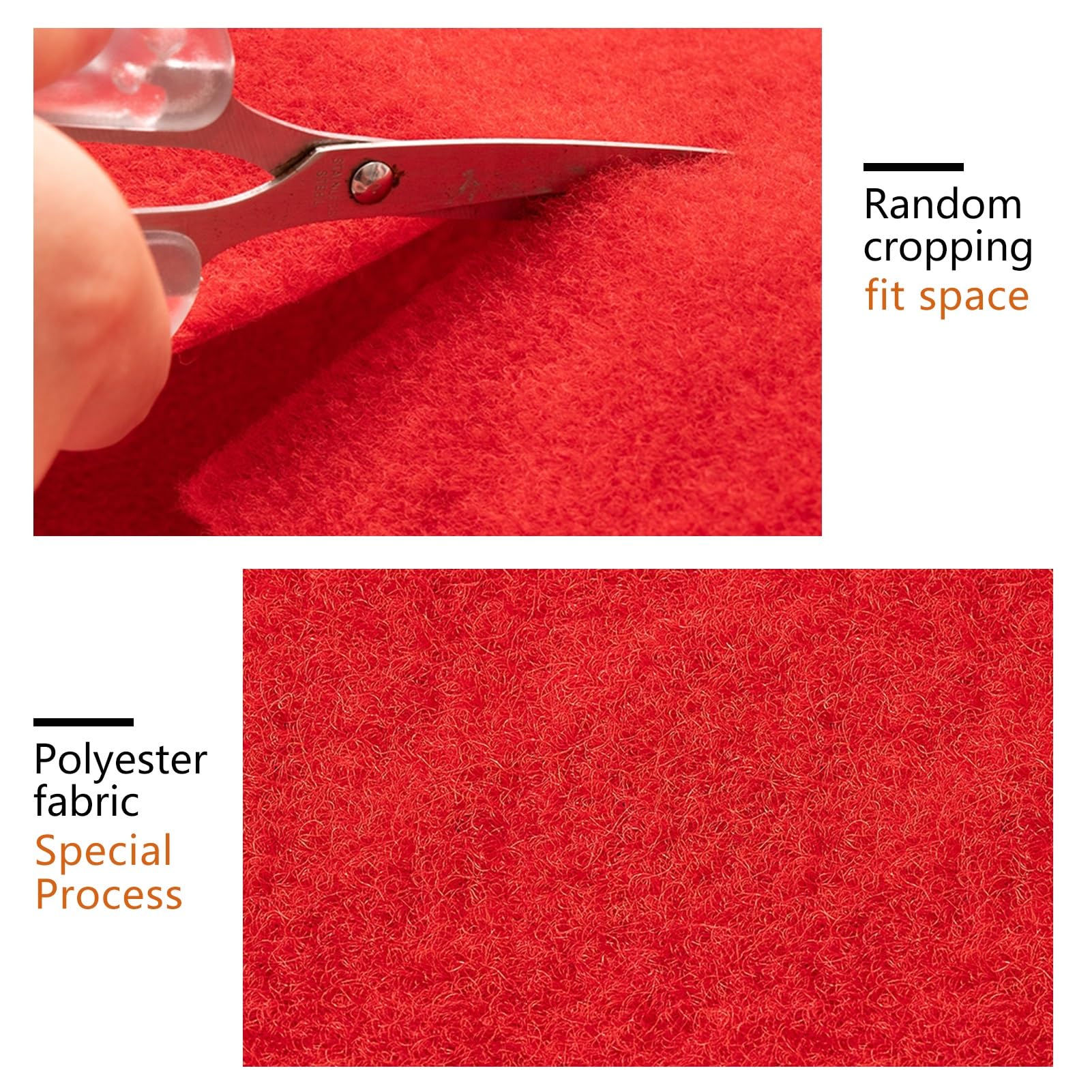 Roter Hochzeitsgang-Teppich, 10 m, rutschfeste Braut-Gehweg-Teppiche für Hochzeiten, Partys, Kirchen, Outdoor-Stranddekorationen 2 mm dick, roter Gangläufer aus neuartigem Polyestergewebe, schneidbar