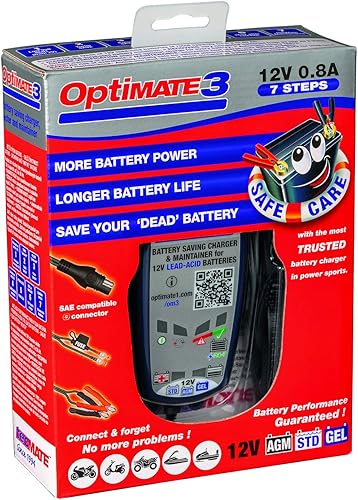 Miniatura 3 de OptiMATE 3, TM-431 Cargador, probador, mantenedor para ahorro de batería de 7 pasos 12 V 0.8 amperes