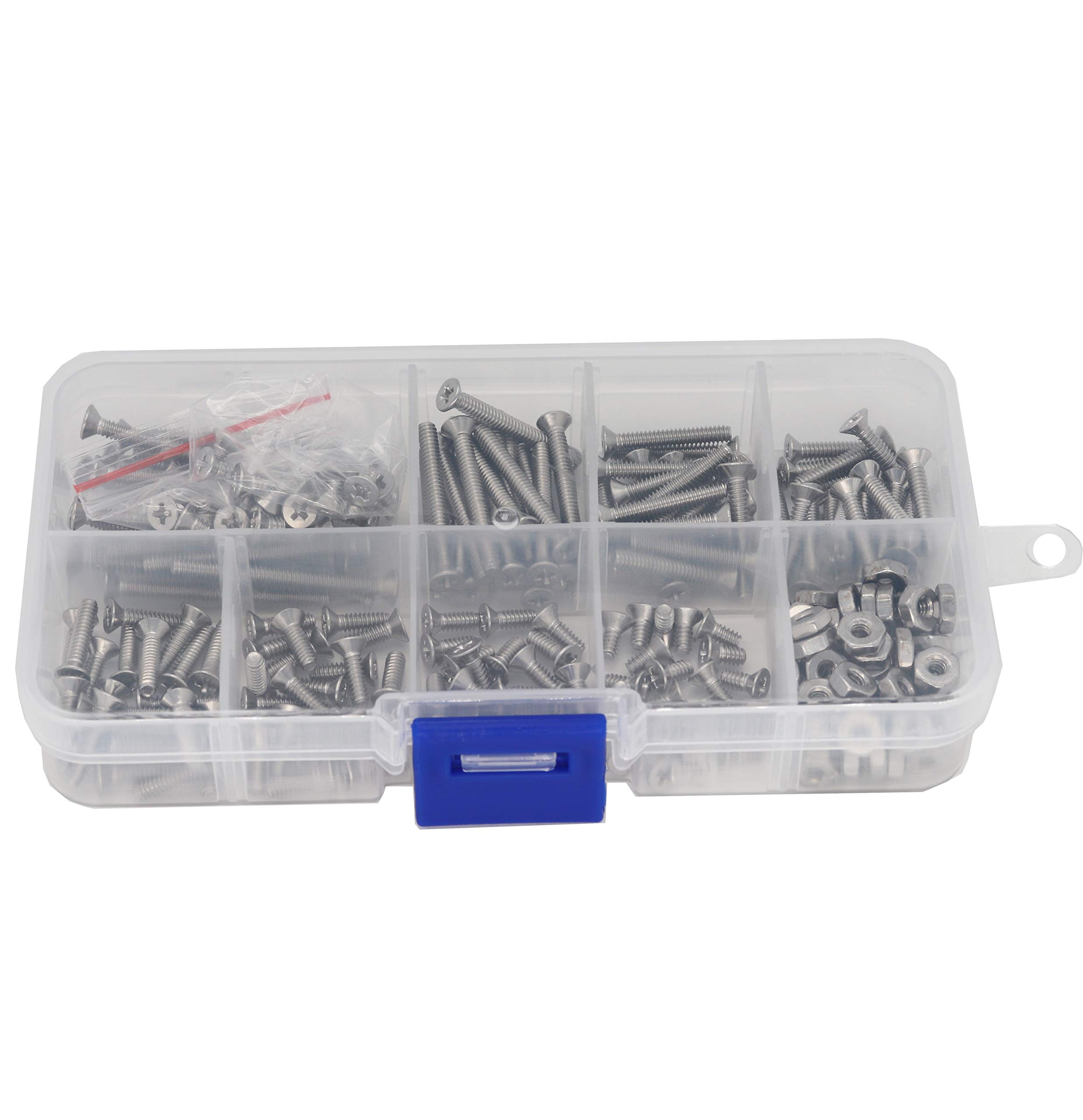 binifiMux 240pcs #4-40 Flat Phillips Countersunk Head