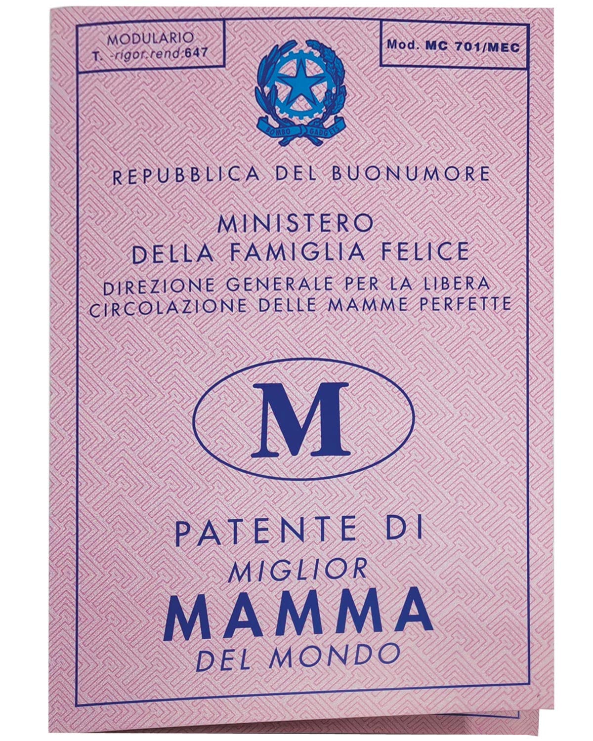 Bombo Biglietto Auguri patente Mamma