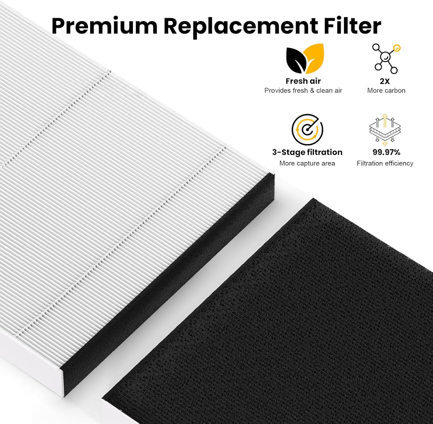 2 Pack T20i Replacement Filter Compatible with Blueair Comfort-Pure 3-in-1 Air Purifier Large, True HEPA High-Efficiency Activated Carbon Filter for Home Large Room - Image 4