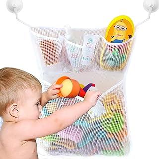 4X Mesh Bath Toy Holder with 2 Ultra Strong Sucker&Bath Toy Make Baby Bath Toy Storage Easy Storage -Kids&Babby.