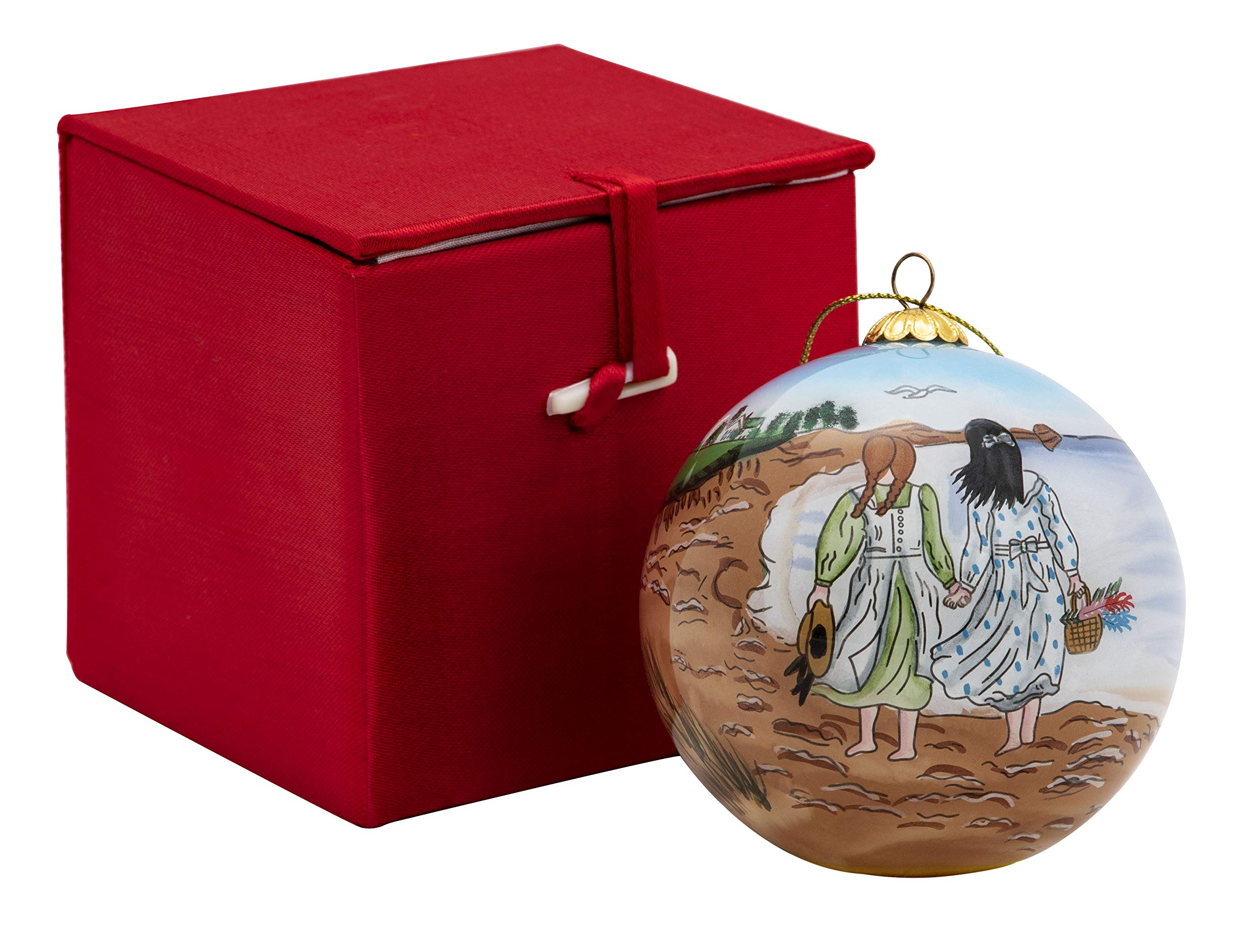 MOSKILA Anne of Green Gables - Kindred Spirits 3" Glass Hanging Ornament in Box