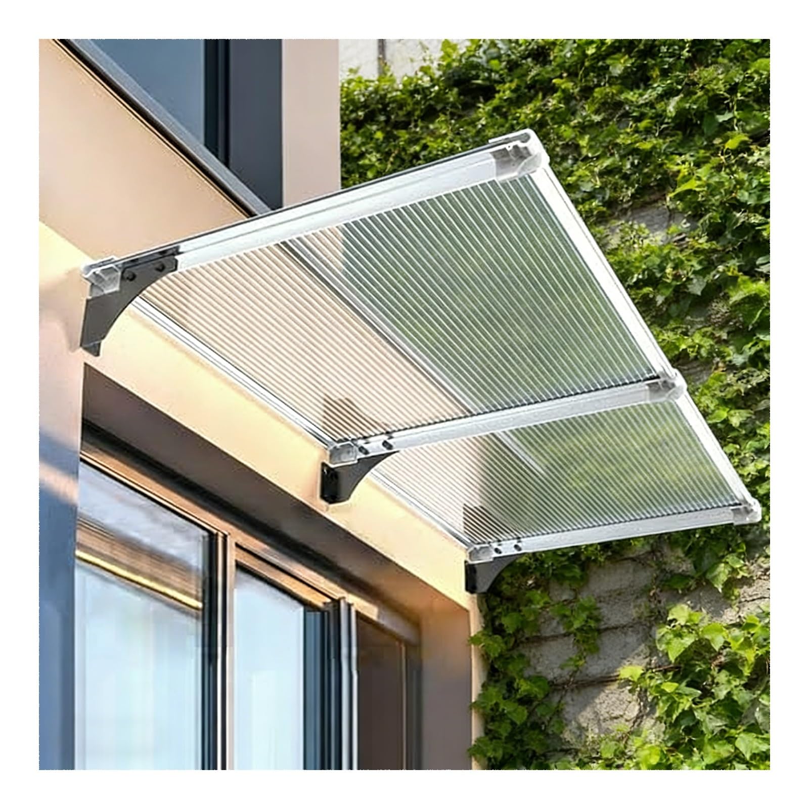 Auvent de porte en polycarbonate pour éviter les infiltrations d'eau et protéger l'entrée