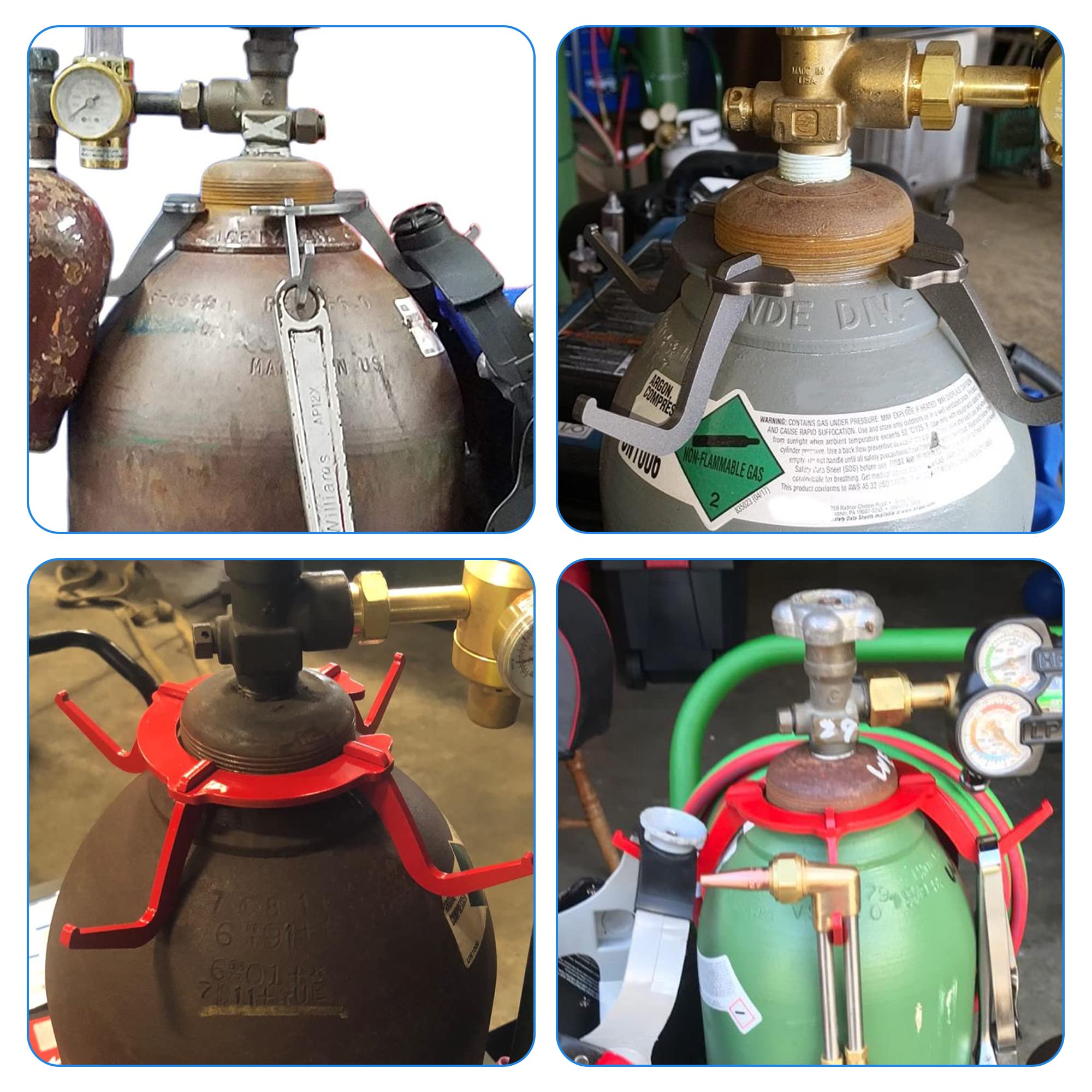 Hynade Gas Tank Hanger, Four Hooks Steel Welding Hanger, Welding Accessory, Hang