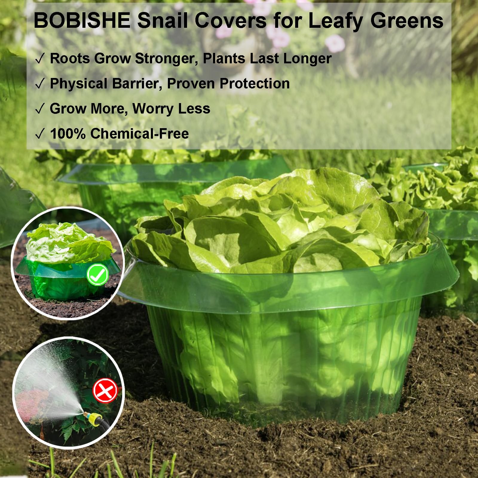 10 Pezzi Collari Anti-Lumache per Orto con Bordo 45° - Anelli Protezione Piante da Insalata, Pomodori e Cavoli, Materiale Resistente UV/Antipioggia, Senza Chimici e Riutilizzabile, Ø24cm