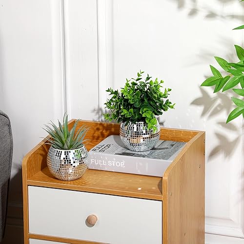 Miniatura 3 de 6 Piezas Jarrón de Flores Bola de Discoteca Espejo Bola de Discoteca Jarrón de Vidrio Macetero Portavelas Jarrón de Vidrio a Granel para Centros de