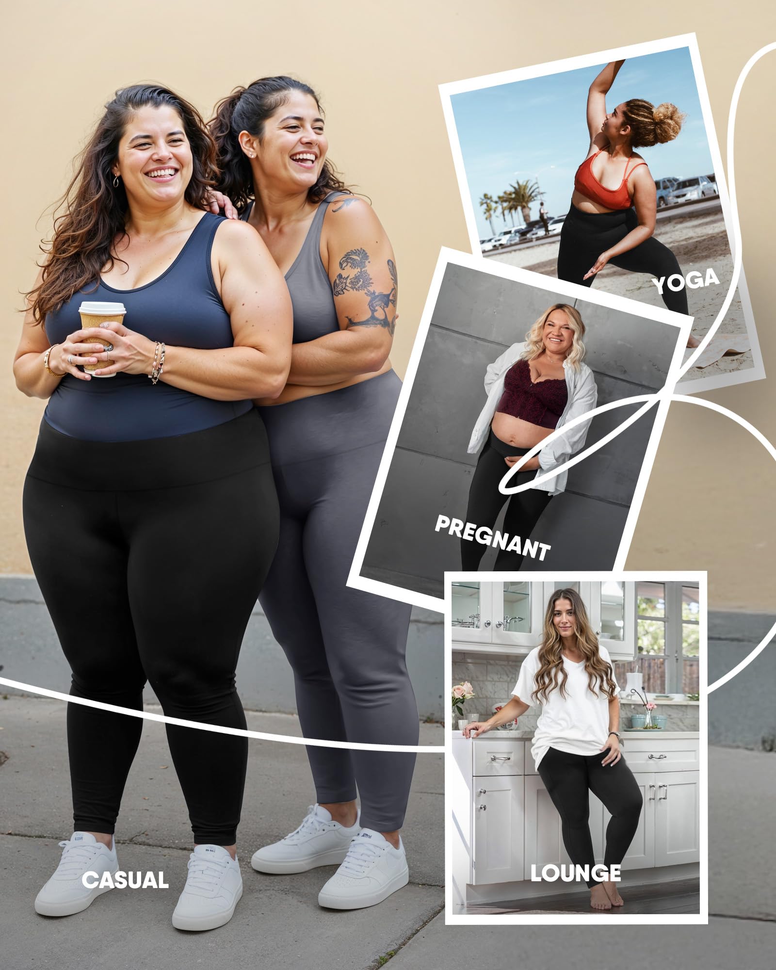 HLTPRO Leggings da Yoga a Vita Alta con Tasche da Donna – Pantaloni da Yoga per Controllo della Pancia, per Allenamento, Corsa