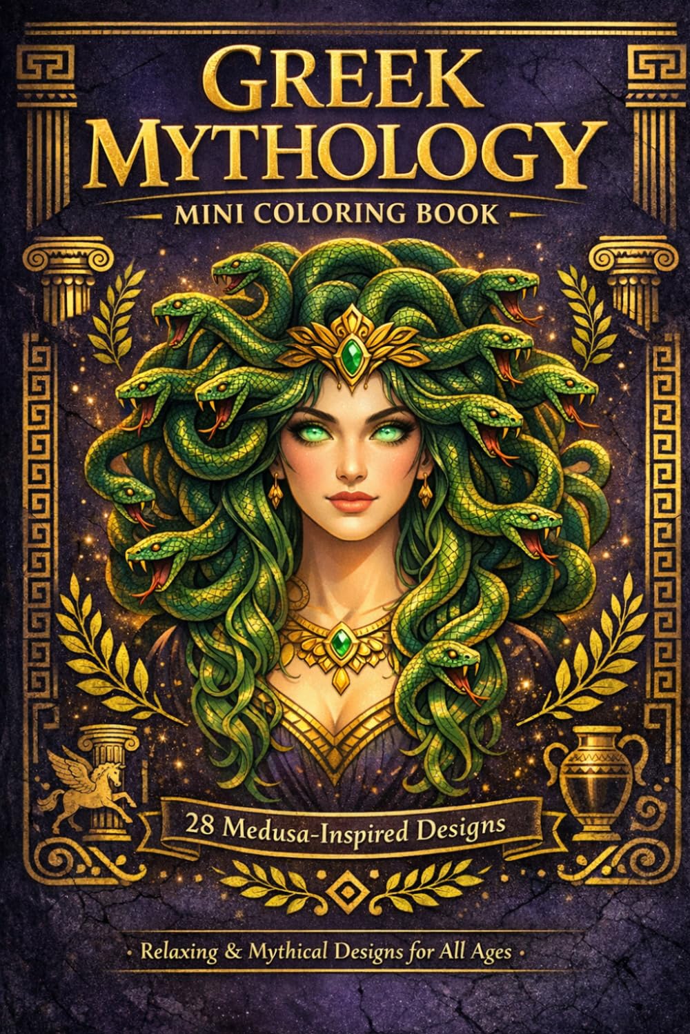 Greek Mythology Mini Coloring Book: 28 Intricate Designs of Gods, Heroes, and Creatures