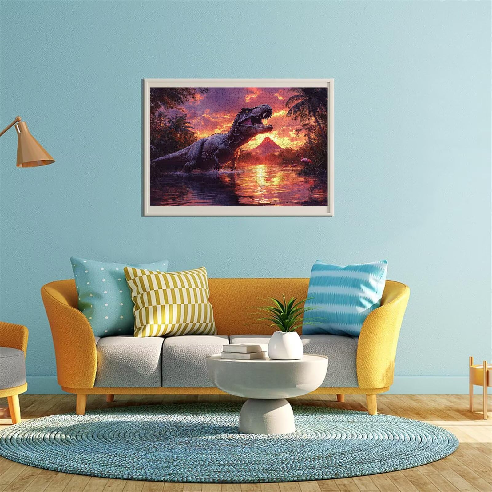 Dinosaurier Puzzle für Erwachsene Kinder Anspruchsvoll 5000 Teile Impossible Klassische Puzzles Schwer Sonnenuntergang ab 8 9 10 Jahre für Mädchen Jungen Jigsaw Kunst Educa Geschenke 105x156cm t-409