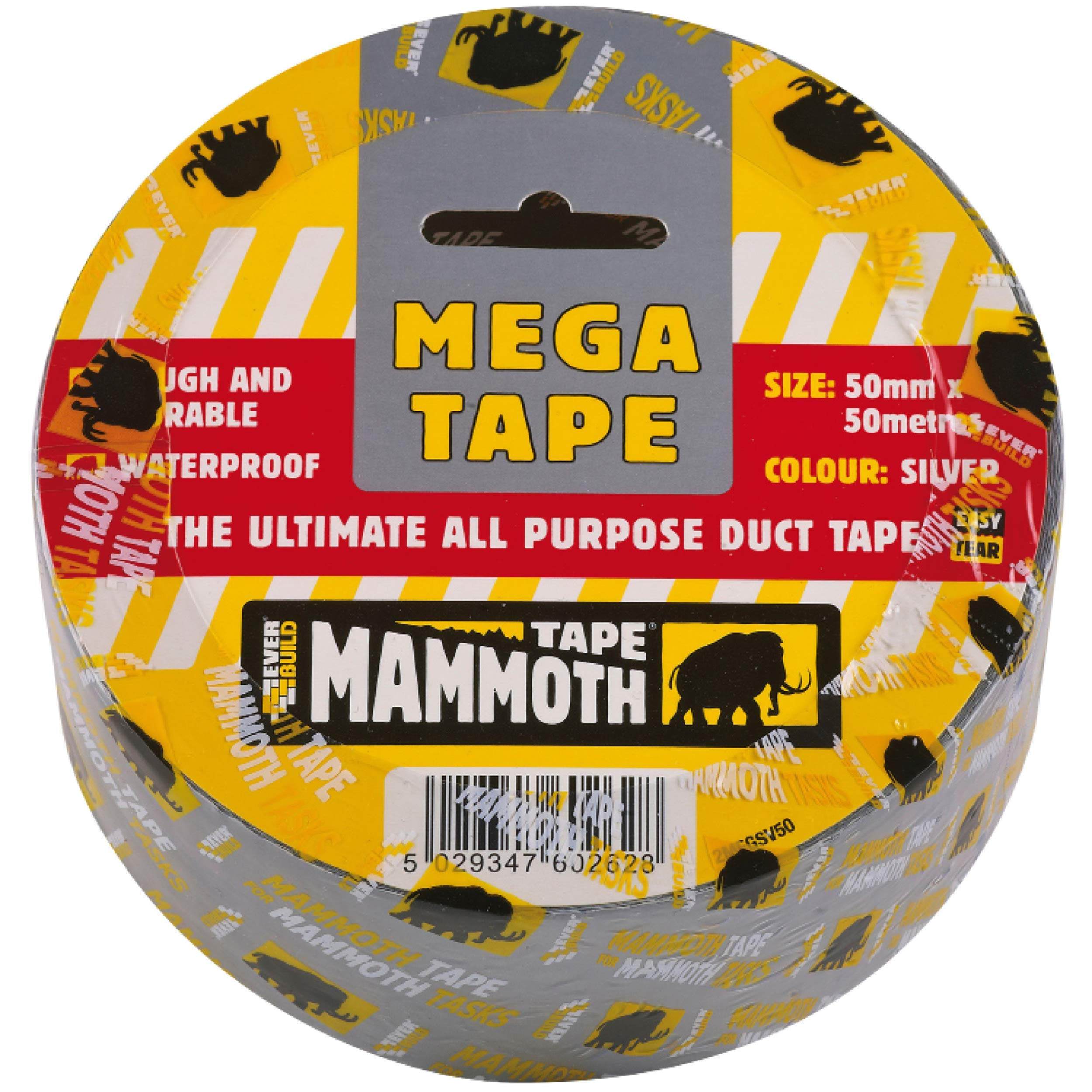 Everbuild Mega All Purpose Tape 50 mm - Silver - 483329 x6 Pack