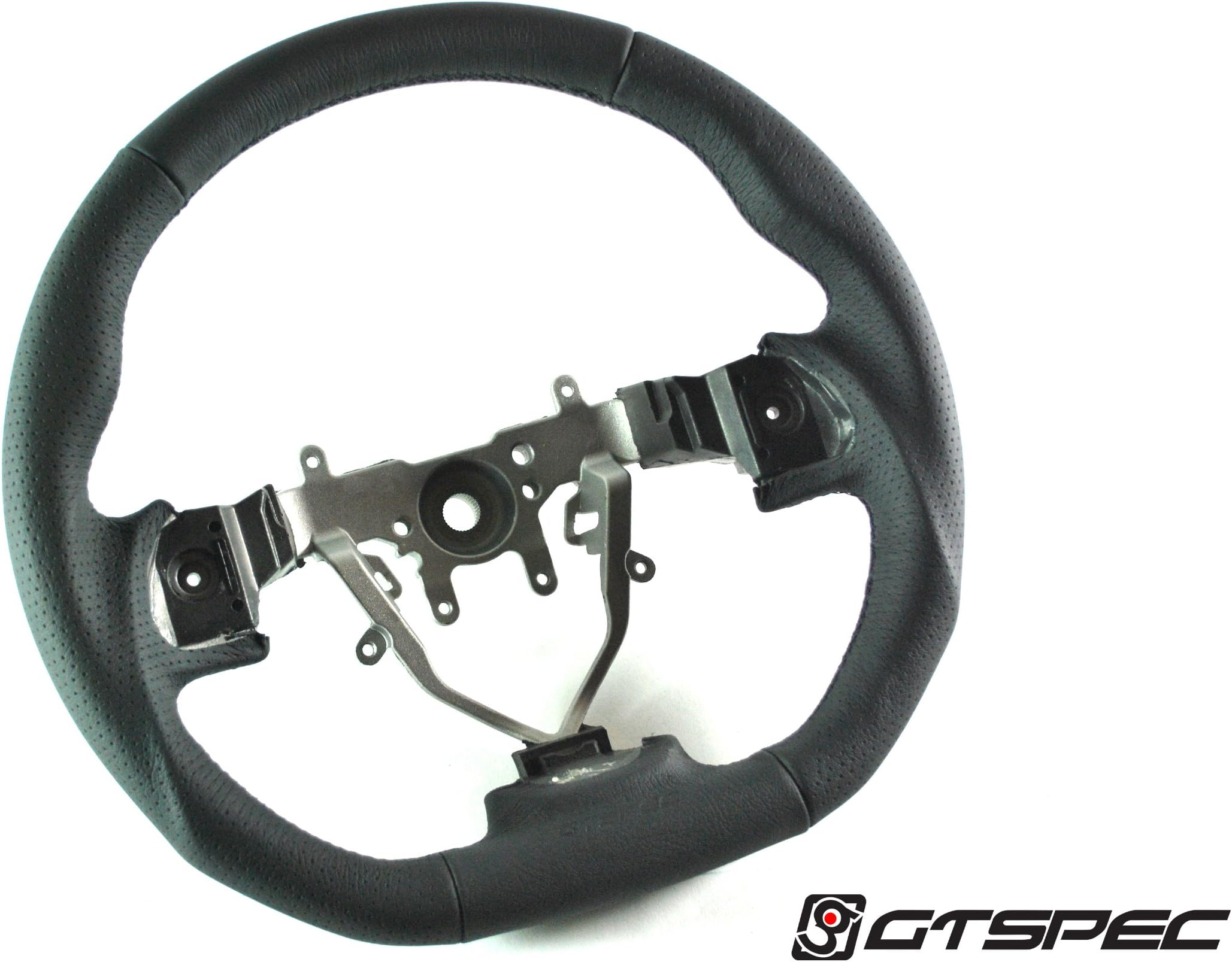 GTSPEC GTS-MIS-1430K D-Shaped Steering Wheel, Black Trim