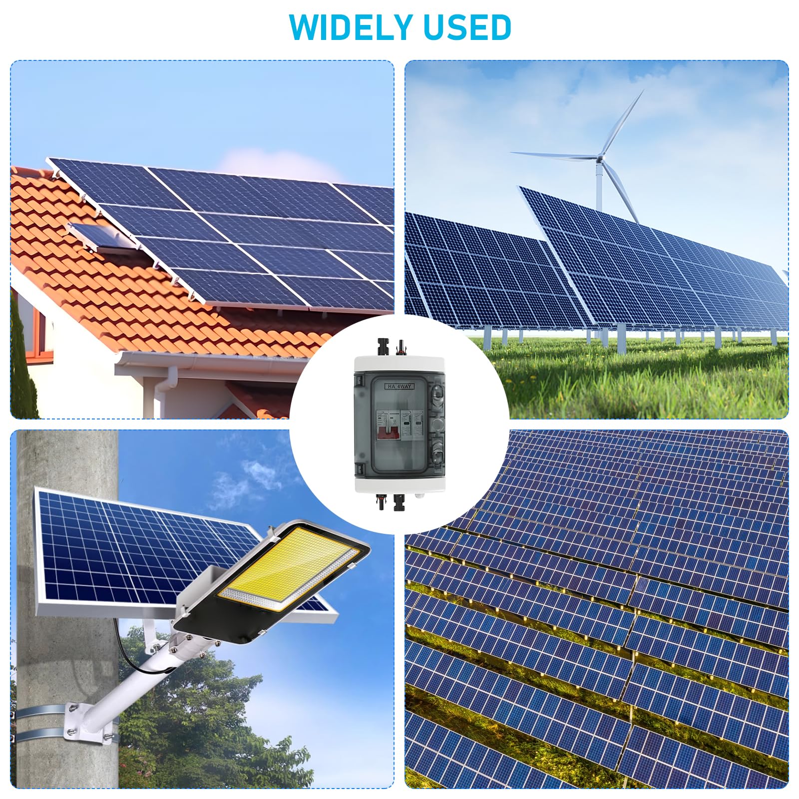 Protección Contra Sobretensiones Fotovoltaica, Disyuntor CC 40 A/1000V, Disyuntor de Protección contra Rayos(1 In 1 Out), Caja de Conexión Solar Fotovoltaica IP65 a Prueba de Agua