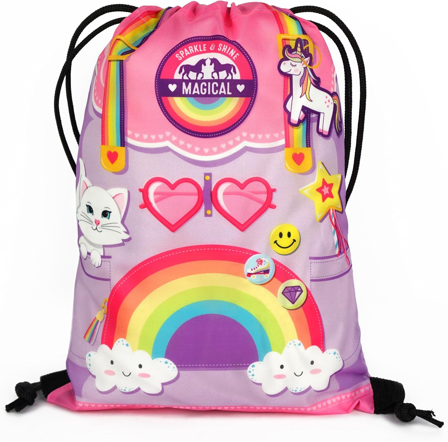 12 pk rainbow goodie bags for Rainbow Party Favors, Unicorn party favor bags for rainbow party supplies or rainbow unicorn birthday decorations
