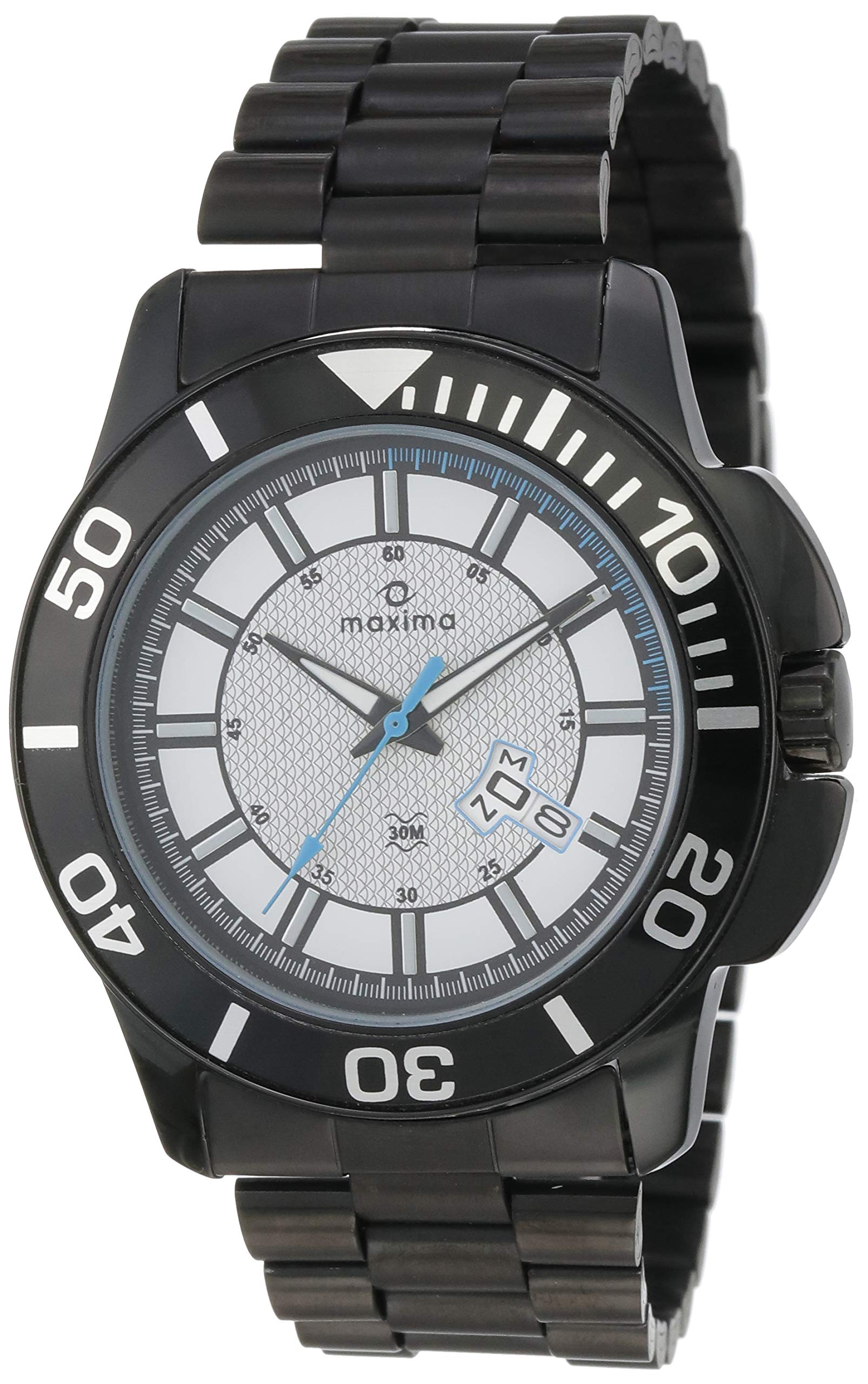 Maxima Stainless Steel Analog Attivo Day-Date Men Watch - 32892Cmgb (Multi-Colour Dial Silver Colored Strap), Black Band (B00T48P59A) Amazon Price History, Amazon Price Tracker