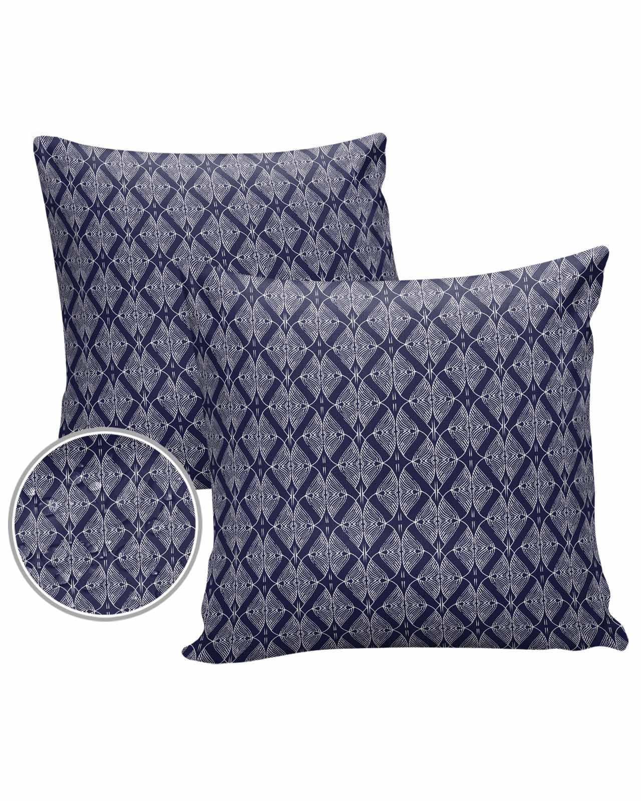 LEOKOTI Blue Abstract Outdoor Pillow Covers 20