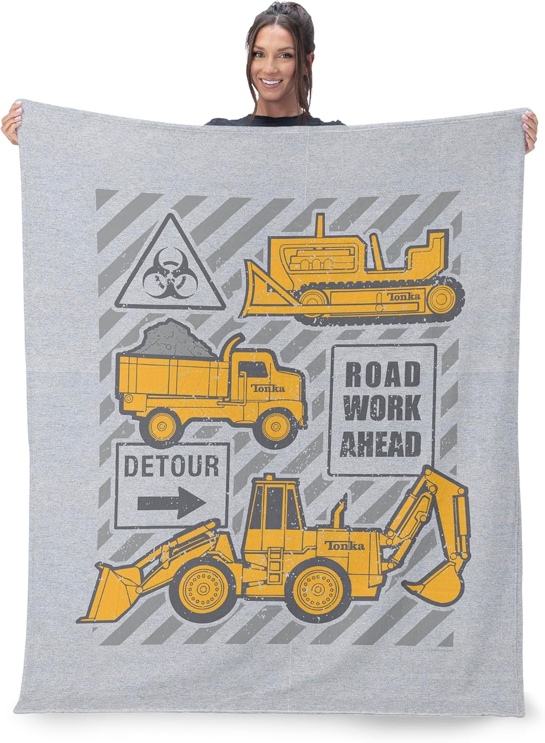 NORTHWEST Hasbro Tonka, Road Work Ahead, Silk Touch Throw Blanket, 50 x 60 Inches