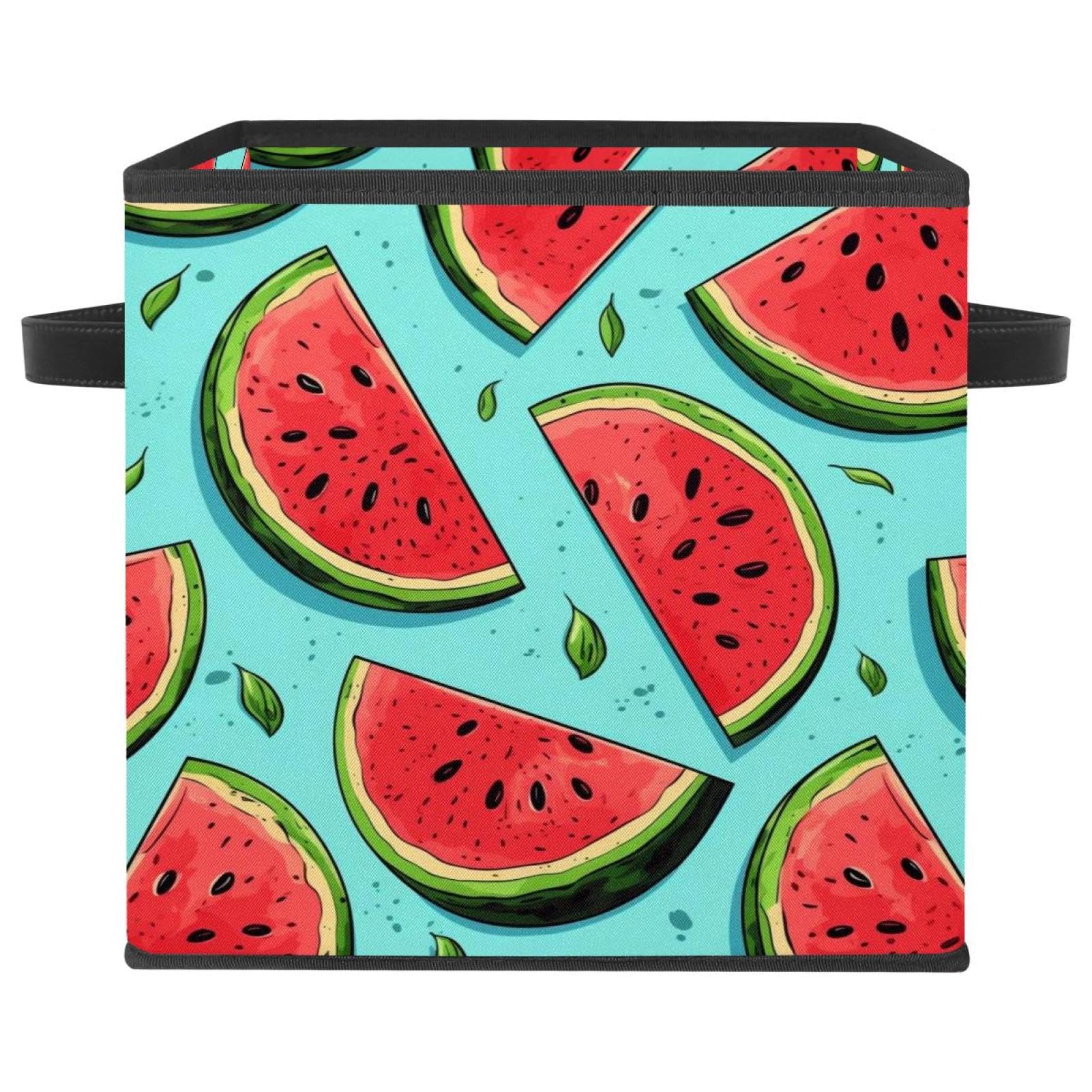 Paniers de rangement pliables pastèque cube tissu Oxford pour vêtement